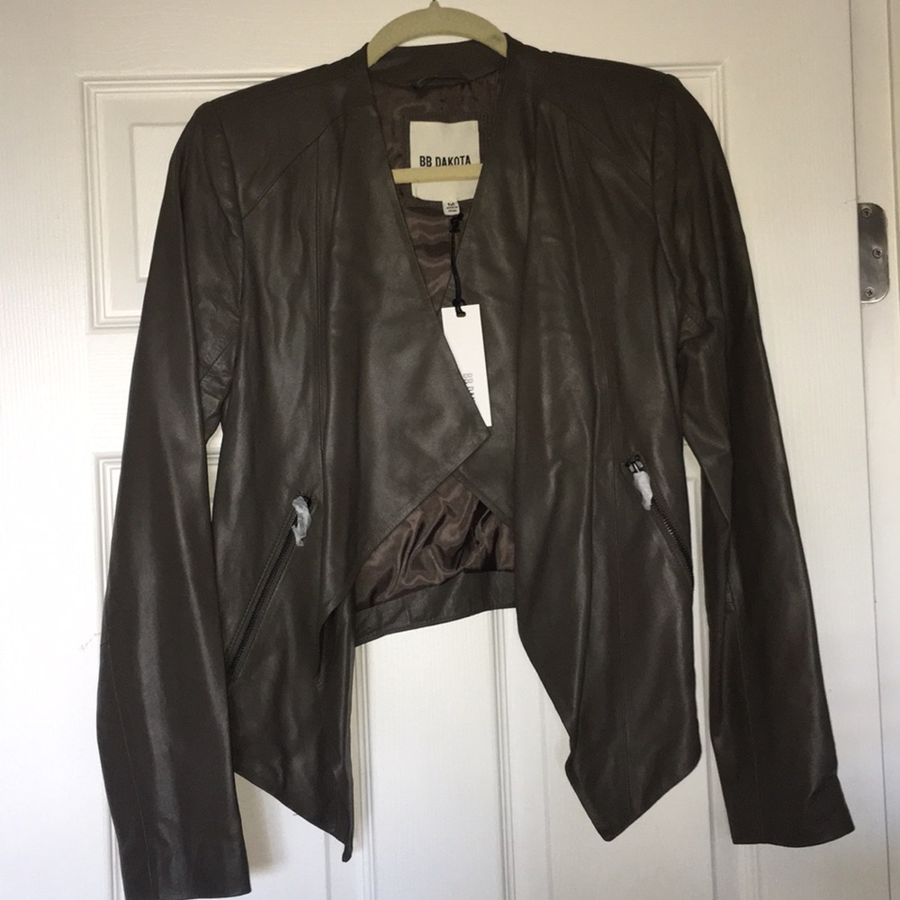 NWT BB Dakota leather waterfall jacket